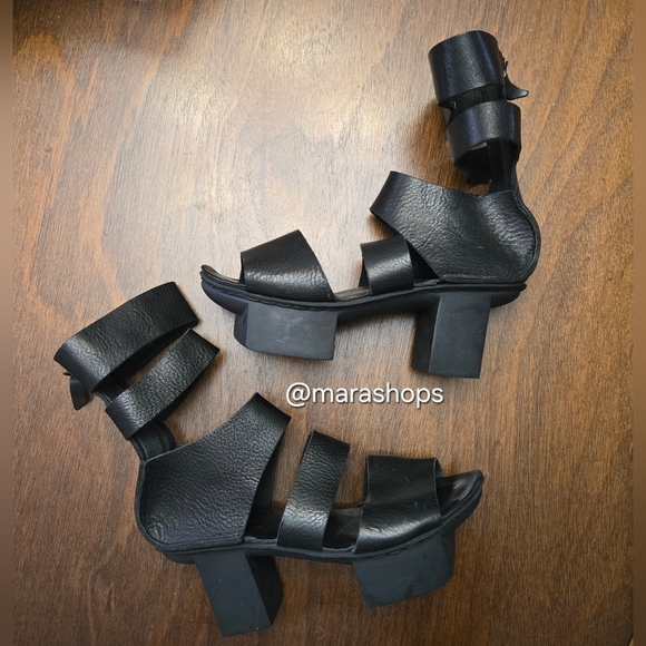 Trippen Strong F Black Sandals Heels - Picture 2 of 9